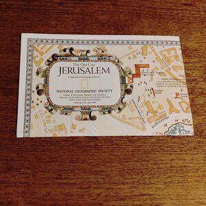 NATIONAL GEOGRAPHIC MAP of The Old City JERUSALEM April 1996